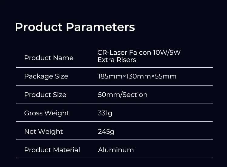 Elevadores adicionales CR Laser Falcon