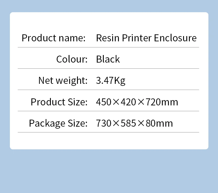 Recinto para Impresora 3D Resina
