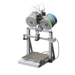 Impresora 3D Bambu Lab A2L de gran formato imprimiendo modelo y cortando vinilo adhesivo"