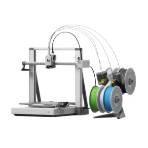 Impresora 3D Bambu Lab A2L Combo con sistema AMS imprimiendo modelo multicolor a alta velocidad